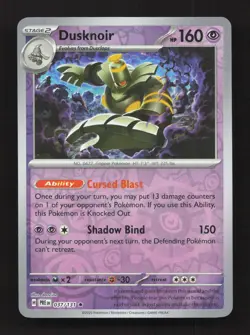 Dusknoir 020/064 Rare Shrouded Fable Pokemon Reverse Holo Near Mint - Image 1