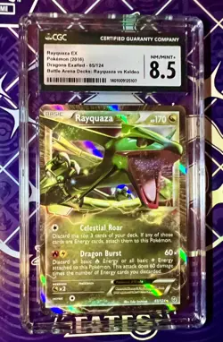 2016 Pokemon Dragons Exalted 85 RAYQUAZA EX CGC 8.5 NM MINT 🐲 45 Deg Holo Sheen - Image 1