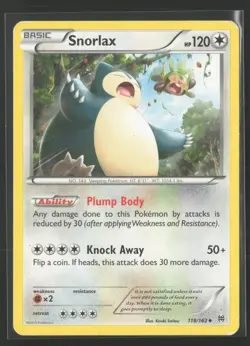 Snorlax 118/162 Uncommon BREAKthrough Pokemon Moderately Played - Image 1