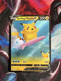 Pokemon Surfing Pikachu V Celebrations #008/025 NM - Image 1
