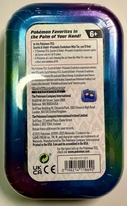 Prismatic Evolutions Pokemon TCG Tin (Espeon) - Factory Sealed - 2 Booster Packs - Image 2