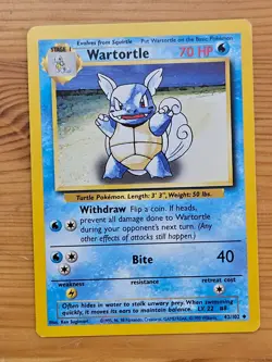 Pokemon TCG Wartortle Base Set Unlimited 42/102 LP WOTC. - Image 1