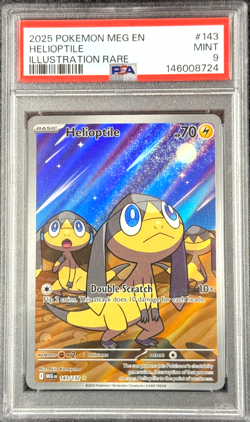 2025 POKEMON MEGA EVOLUTION EN HELIOPTILE ILLUSTRATION RARE #143 MINT 💎 PSA 9 - Image 1