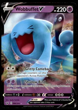 Wobbuffet V 086/202 Holo V Rare Sword & Shield Pokemon Holo Near Mint - Image 1