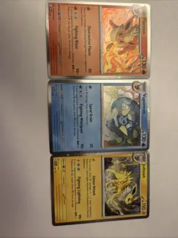 Pokemon TCG Eeveelution Cosmo promo Set Flareon Jolteon Vaporeon SVP 167 168 169 - Image 1