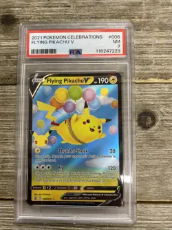Graded PSA 7 2021 Pokemon Celebrations Flying Pikachu V #006 - Image 1