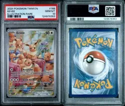 2024 POKEMON TWM EN-TWILIGHT MASQUERADE ILLUSTRATION RARE #188 EEVEE PSA 10 - Image 3