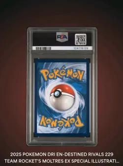 2025 POKEMON DESTINED RIVALS #229 TEAM ROCKET'S MOLTRES EX SIR PSA 10 - Image 4