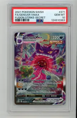 2021 Pokemon SWSH Fusion Strike Gengar VMAX Alt Art #271/264 PSA 10 GEM (GS) - Image 1