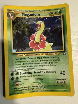 Meganium - 11/111Neo Genesis Unlimited Holo Pokemon HP - US SELLER FAST SHIP - Image 1
