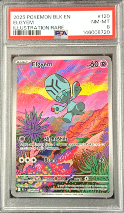 2025 POKEMON BLACK BOLT EN ELGYEM ILLUSTRATION RARE #120 NM-MT PSA 8 - Image 1