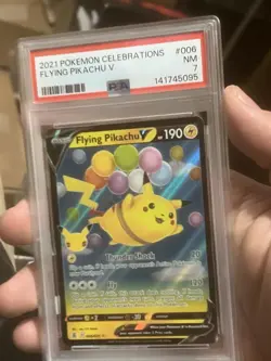 2021 POKEMON CELEBRATIONS #006 FLYING PIKACHU V PSA 7 - Image 1