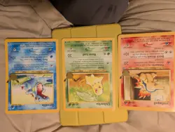 Pokemon First Partner JUMBO 3x Johto Starters Chikorita Cyndaquil Totodile x3 NM - Image 1