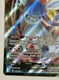 2021 Pokemon Glaceon VMAX Evolving Skies Rare Holo #41/203 Near Mint HP310 - Image 4