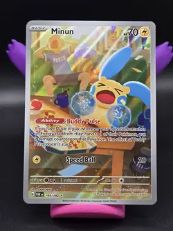 2023 Pokemon Paradox Rift Minun Illus Rare 194/182 Free Shipping - Image 1