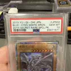 PSA 10 Yugioh Blue-Eyes White Dragon 20CP-JPS02 20th Secret Rare US seller - Image 2