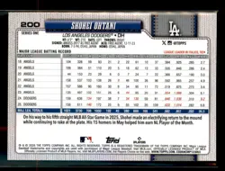 2026 Topps Shohei Ohtani #200 Dodgers - Image 2
