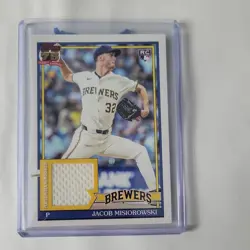 2026 Topps Series 1 91 Topps Relic Jacob Misiorowski #91R-JMI Brewers RC QTY - Image 1