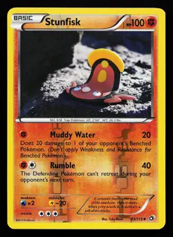 Stunfisk 83/113 Reverse Holo Uncommon Legendary Treasures Pokemon Card - Image 1