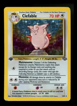 #2 1st Edition Clefable 1/64 Jungle 1999 Holo Rare WOTC Pokemon Card TCG - Image 1