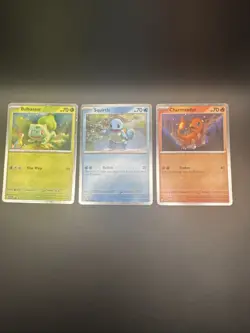 Bulbasaur Charmander Squirtle Pokemon Cards Cosmos Promo Set 046 047 048 NM 151 - Image 1