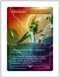 1x Lightning Bolt, Foil, Secret Lair Marvel - 1743, Magic MTG NM - Image 1