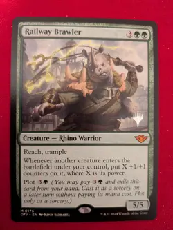 Railway Brawler Promo Non-Foil M NM Outlaws of thunder junction MTG - Image 1
