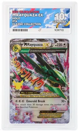 ACE 10 M Rayquaza EX 76/108 Classic Collection SWSH Celebrations Pokemon Card - Image 1