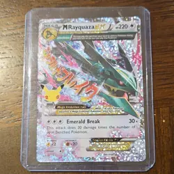 Pokemon TCG M Rayquaza EX 76/108 Mega Holo Full Art Celebrations Classic - Image 1