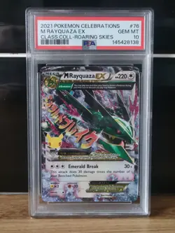 Pokemon TCG Mega M Rayquaza EX Card Celebrations Series 76/108 PSA 10 Gem Mint - Image 1