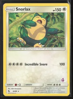 Snorlax 50/68 Rare Hidden Fates Pokemon Lightly Played - Image 1