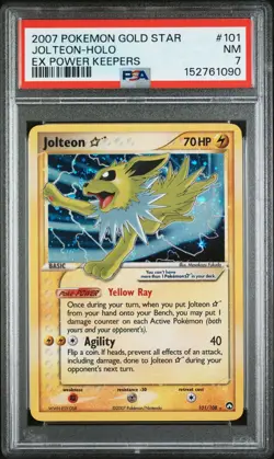 2007 POKEMON EX POWER KEEPERS 101 JOLTEON-HOLO GOLD STAR PSA NEAR MINT 7 - Image 1