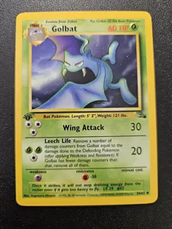 Pokemon 1st Edition Fossil Golbat 34/62 NEAR MINT - Image 1