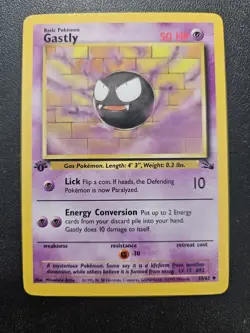 Pokemon 1st Edition Fossil Gastly 33/62 EXCELLENT - Image 1