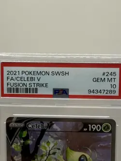 Pokemon TCG 2021 Celebi V Fusion Strike 245/264 Full Art Holo Ultra Rare PSA 10 - Image 2