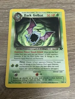 Wizards of the Coast 2000 Pokemon Team Rocket Dark Golbat 7/82 Holo Rare 50 HP - Image 1