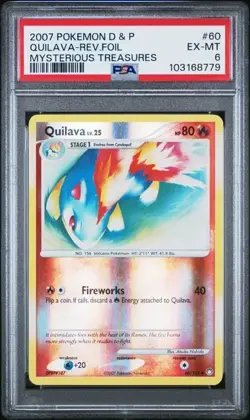 2007 Quilava 60/123 Pokemon Mysterious Treasures Holo Reverse foil vintage PSA 6 - Image 1