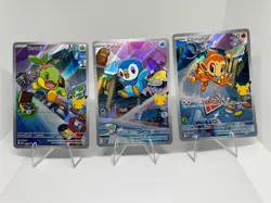 First partner illustration collection Pokemon Turtwig/Chimchar/Piplup NM - Image 1