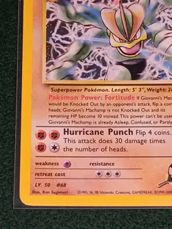 Pokemon Giovanni's Machamp 6/132 Gym Challenge Holo Rare Unlimited 100HP English - Image 3