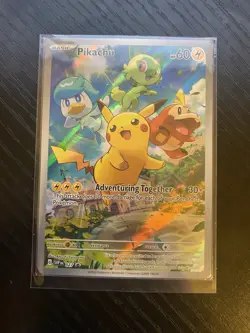 Pokemon TCG Pikachu SVP 027 Scarlet & Violet Promo Full Art Holo English - Image 1