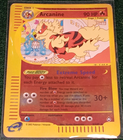 Pokemon Arcanine 002/147 Aquapolis Reverse Holo Rare 90 HP Stage 1 English - Image 1