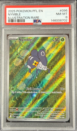 2025 POKEMON PFL EN NYMBLE ILLUSTRATION RARE #096 NM-MT PSA 8 - Image 1