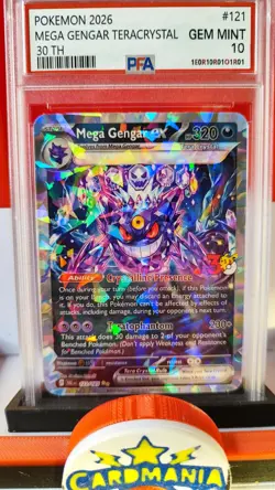 Pokemon Mega Gengar Ex Tera Cristal 30th Signed UV Italian Artist Fancard 1 Of30 - Image 2