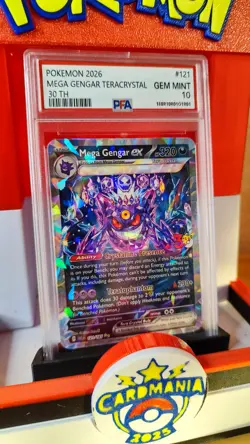 Pokemon Mega Gengar Ex Tera Cristal 30th Signed UV Italian Artist Fancard 1 Of30 - Image 3