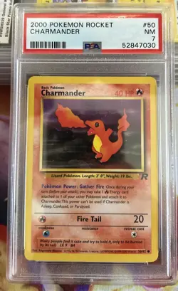 PSA-7 2000 POKEMON ROCKET #50 CHARMANDER - ORIGINAL BY WIZARDS OF THE COAST - Image 1
