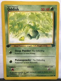 Pokemon Oddish 63/82 Team Rocket 1st Edition LP - Image 1
