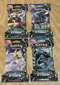 Pokemon TCG Celestial Storm Sleeved Booster Packs Lot of 4 Sealed - Image 1