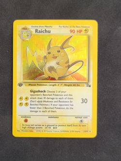 Pokemon Raichu Fossil 14/62 90 LP Holo Rare 1st Edition MP - Image 1