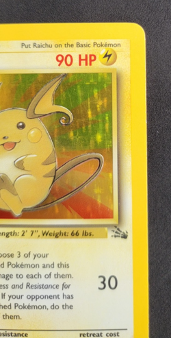 Pokemon Raichu Fossil 14/62 90 LP Holo Rare 1st Edition MP - Image 3