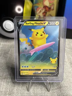 Pokemon Surfing Pikachu V 008/025 Celebrations Ultra Rare Holo 200 HP - Image 1